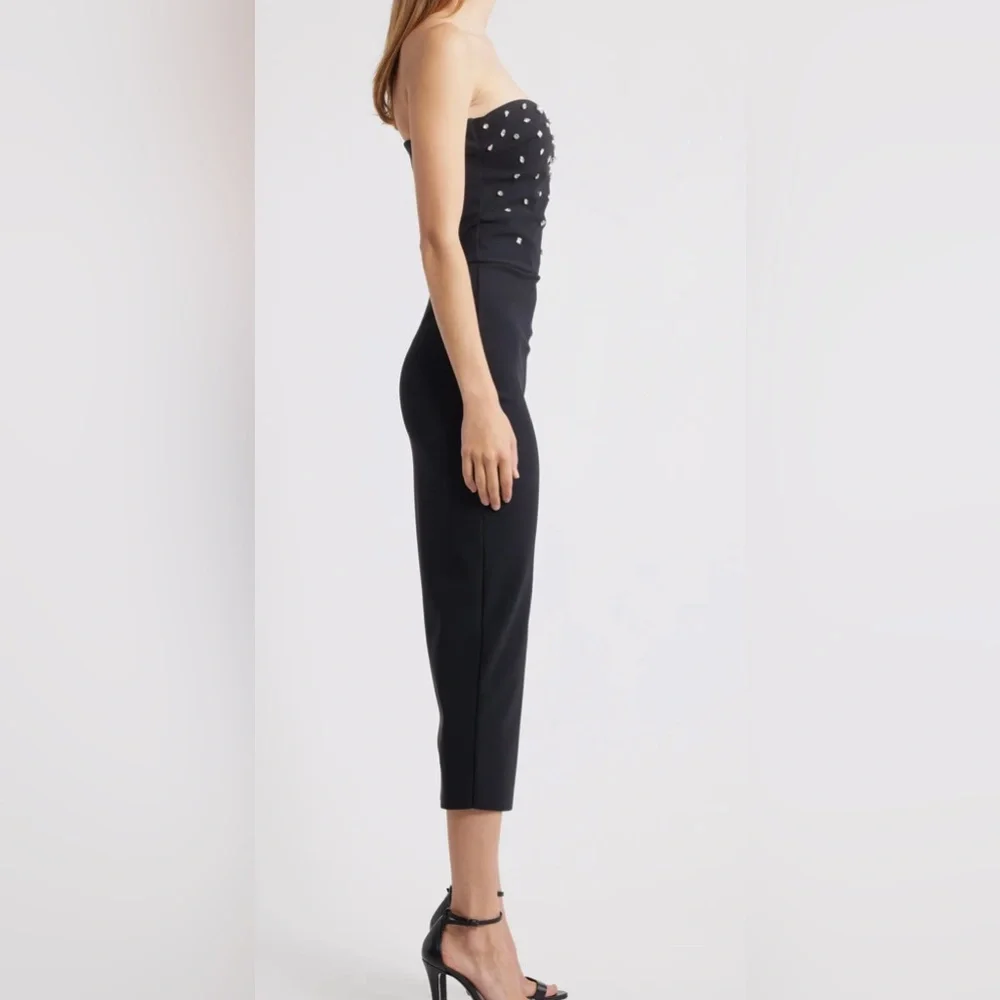 Chiara Boni La Petite Robe Mahta Rhinestone Detail Strapless Cocktail Dress - Picture 3 of 14